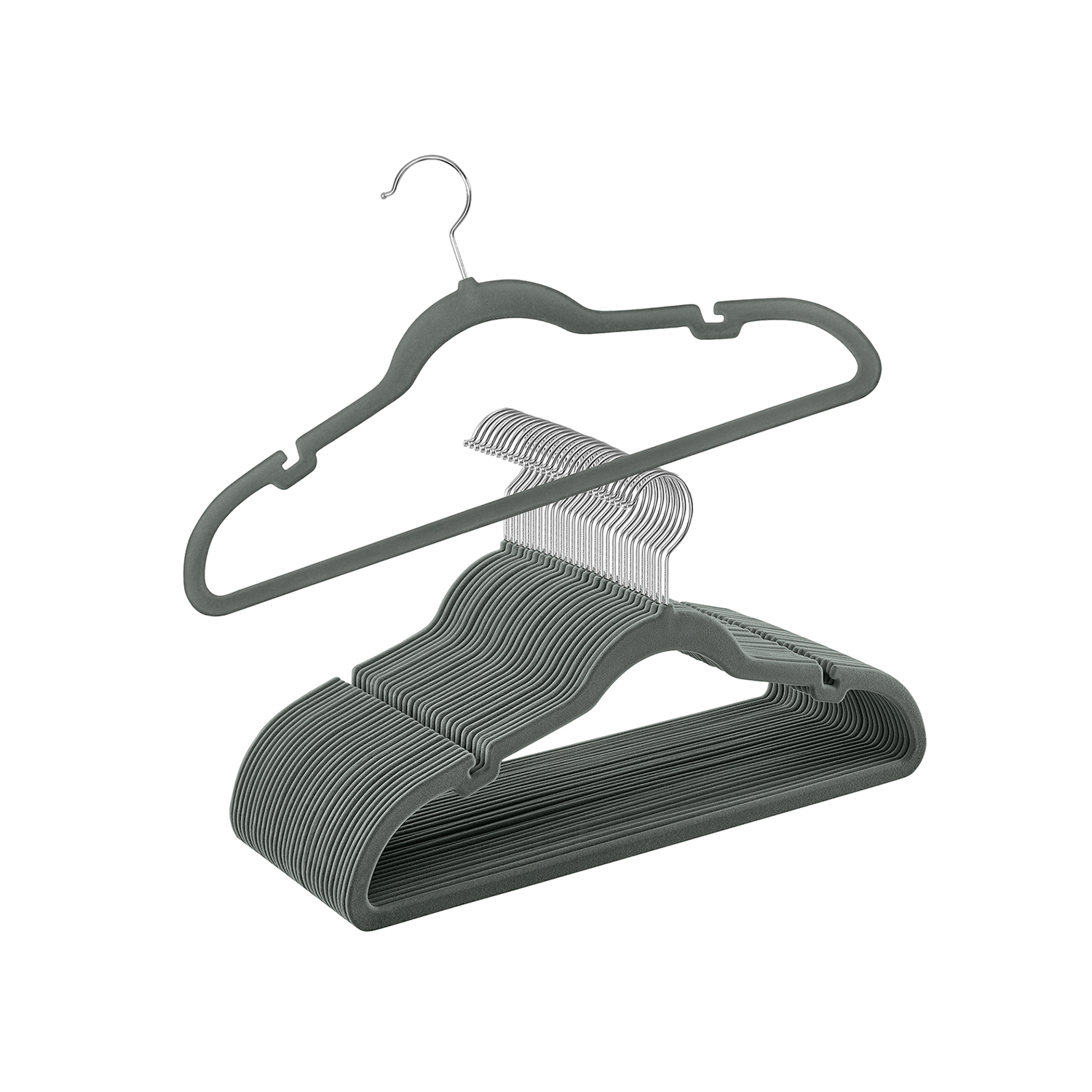 30-Pack Velvet Hangers Grey - Indigo Home