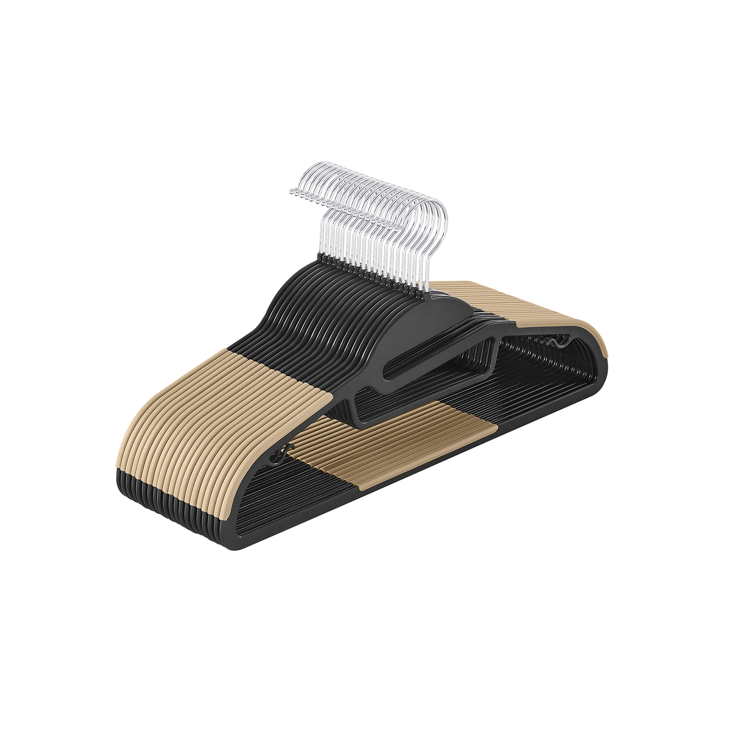 Set of 20 Plastic Hangers Black and Brown - Indigo Home