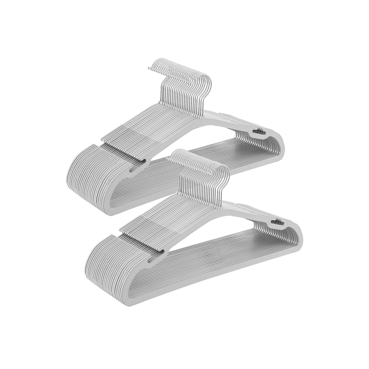 Plastic Hangers - LUSRA 50 Pack Non-Slip Shoulder Notch Hangers - Dove Grey - Indigo Home