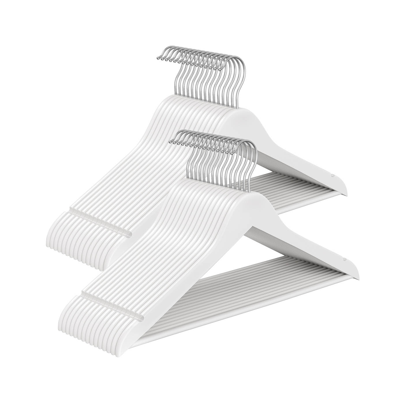 Wooden Hangers - MODDA 30 Pack Pants Bar Swivel Hook Hangers - White - Indigo Home