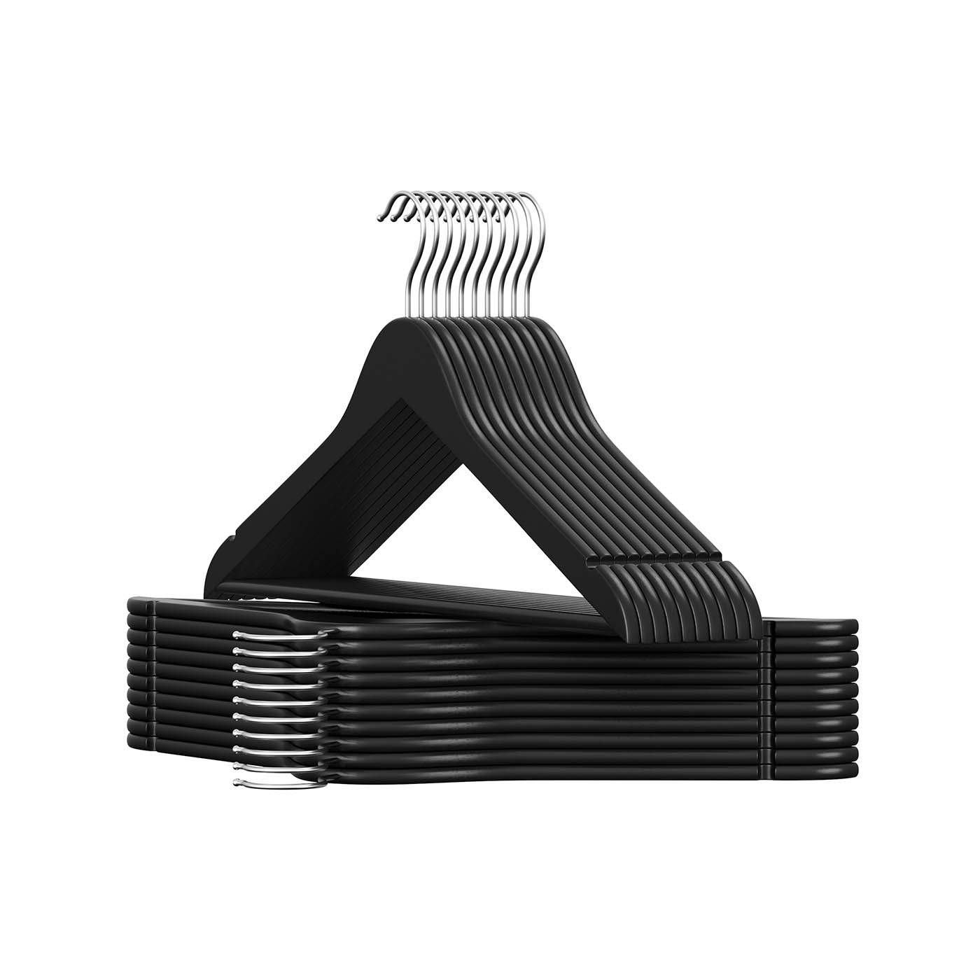 Wooden Hangers - MODDA 20 Pack Pants Bar Swivel Hook - Black - Indigo Home