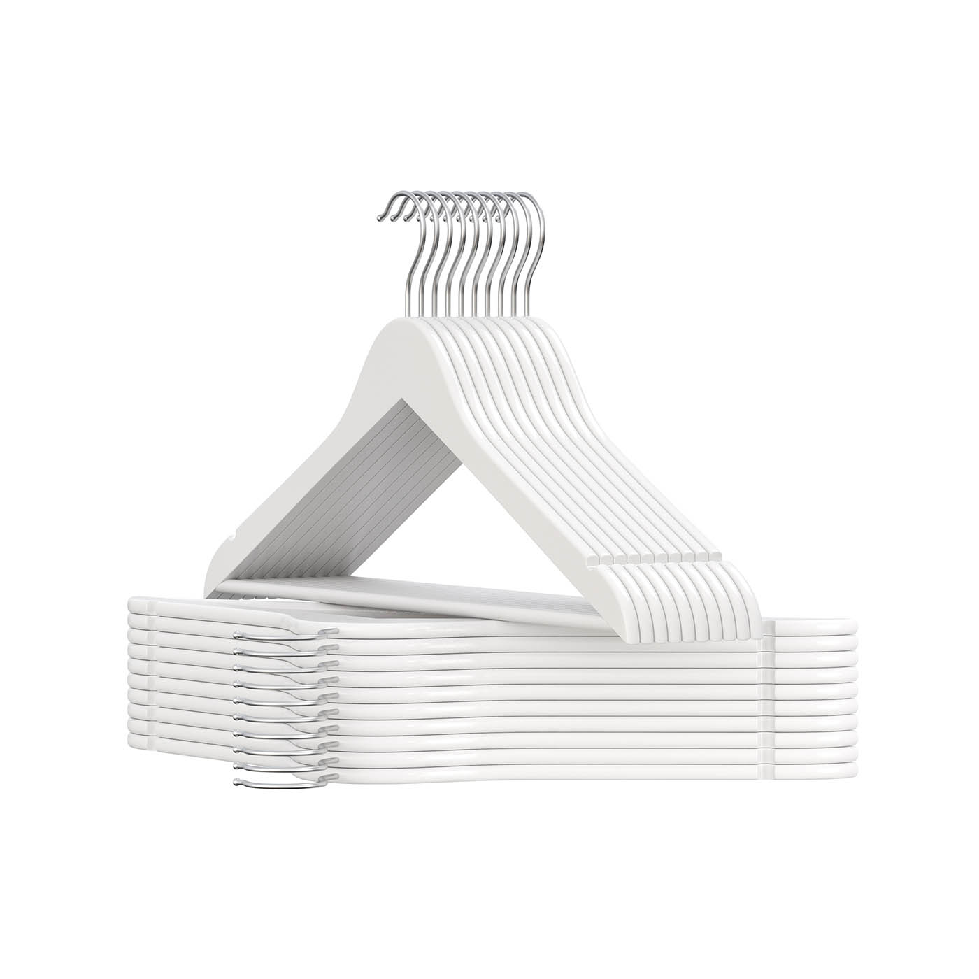 Wooden Hangers - MODDA Non-Slip Pants Bar Hangers with Spin Swivel Hook - White - Indigo Home