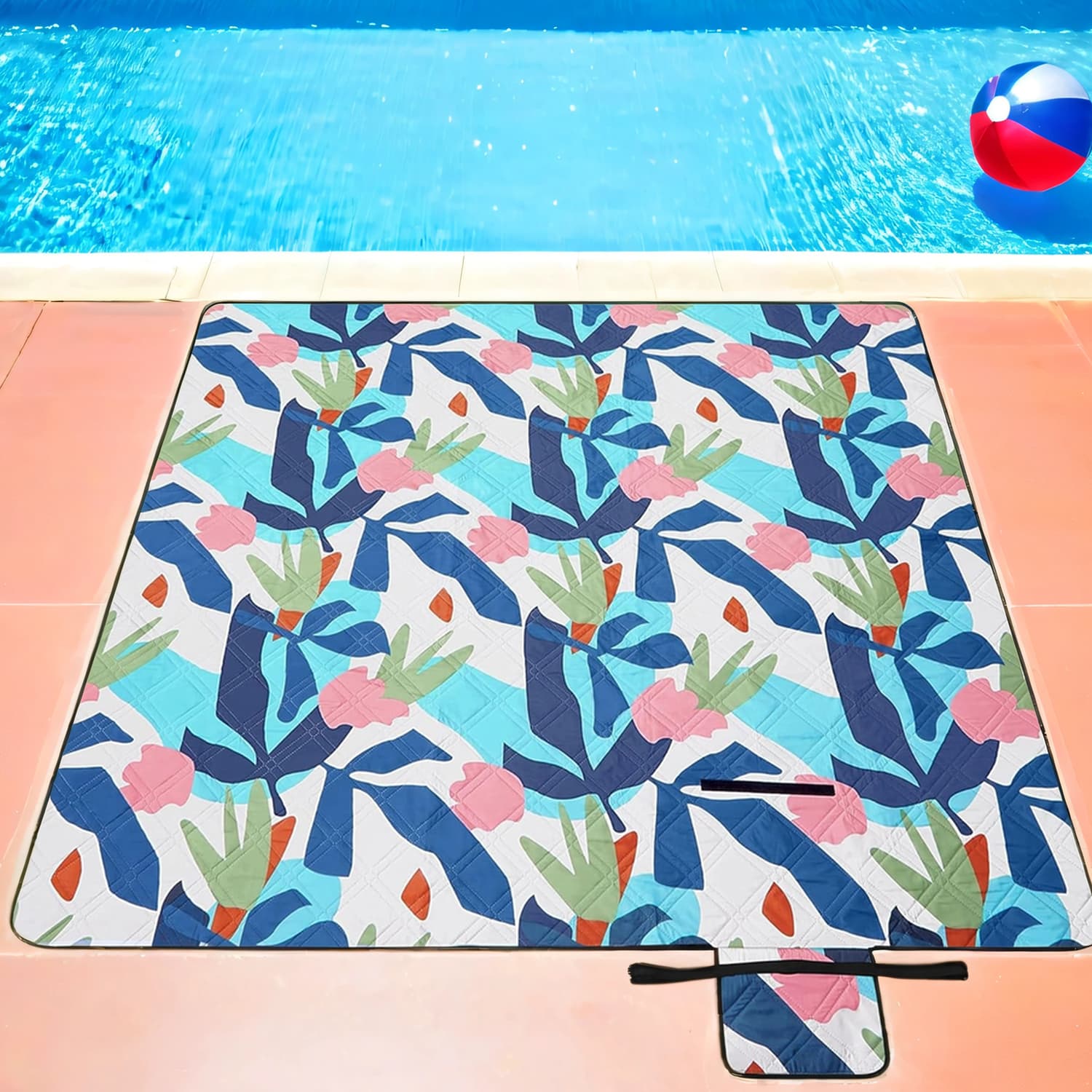 Picnic Blanket - FIORIA Waterproof Mat Camping 200 x 200 cm - Multi Colour - Indigo Home