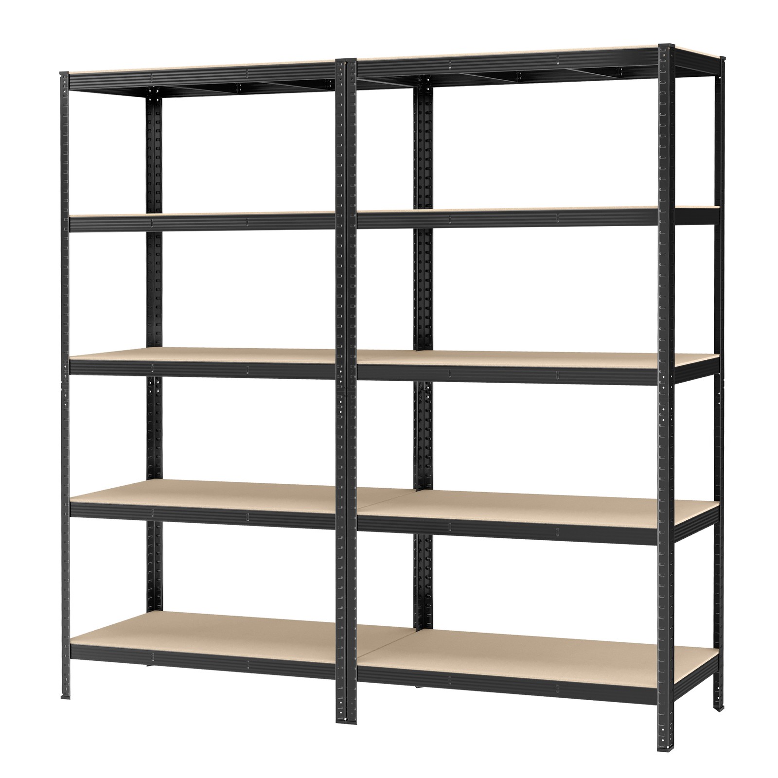 BACASE Set of 2 Garage Shelving Units 5 Tier - Black - Indigo Home
