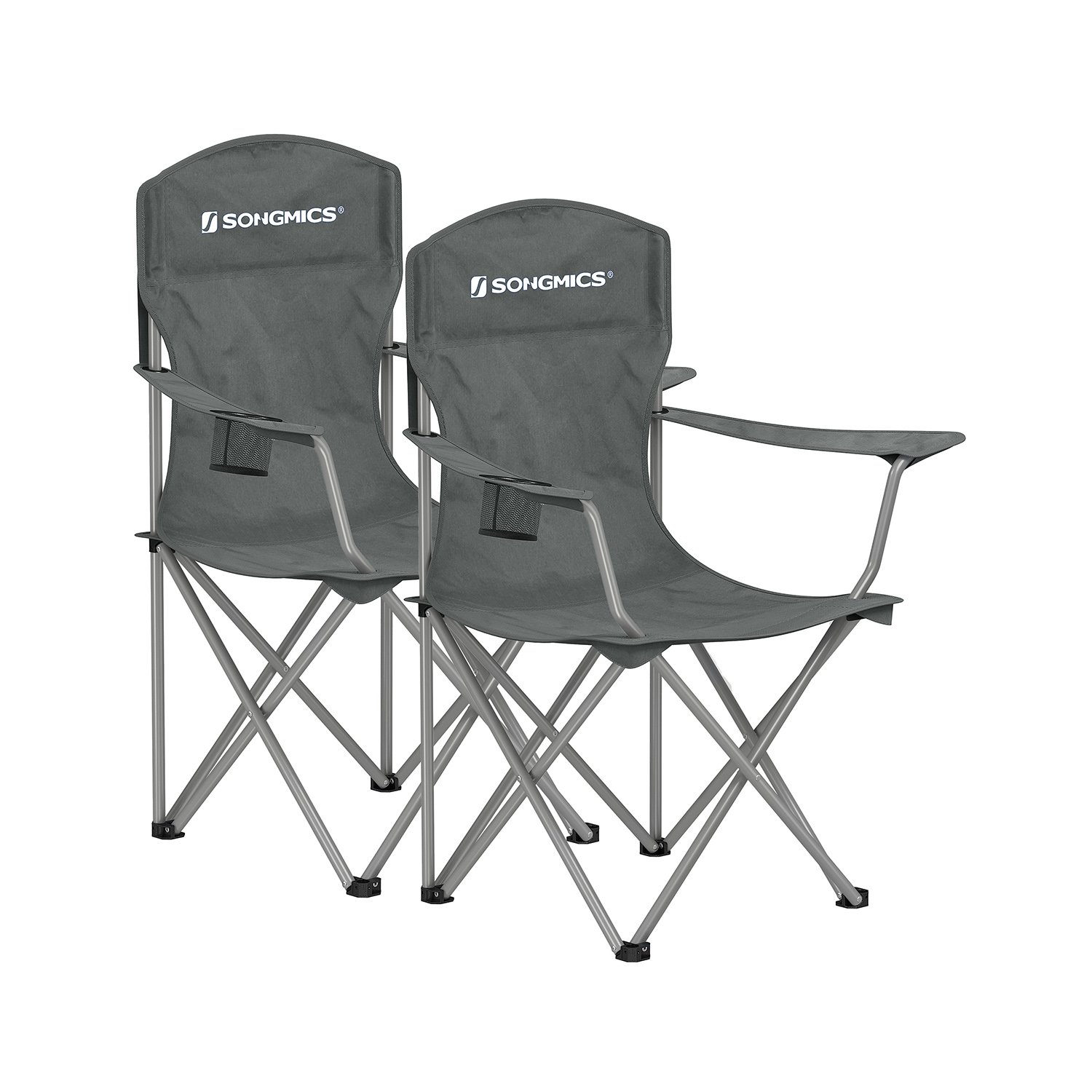 Camping Chairs - ORARAE Folding Set of 2 with Cup Holder - Slate Grey - Indigo Home