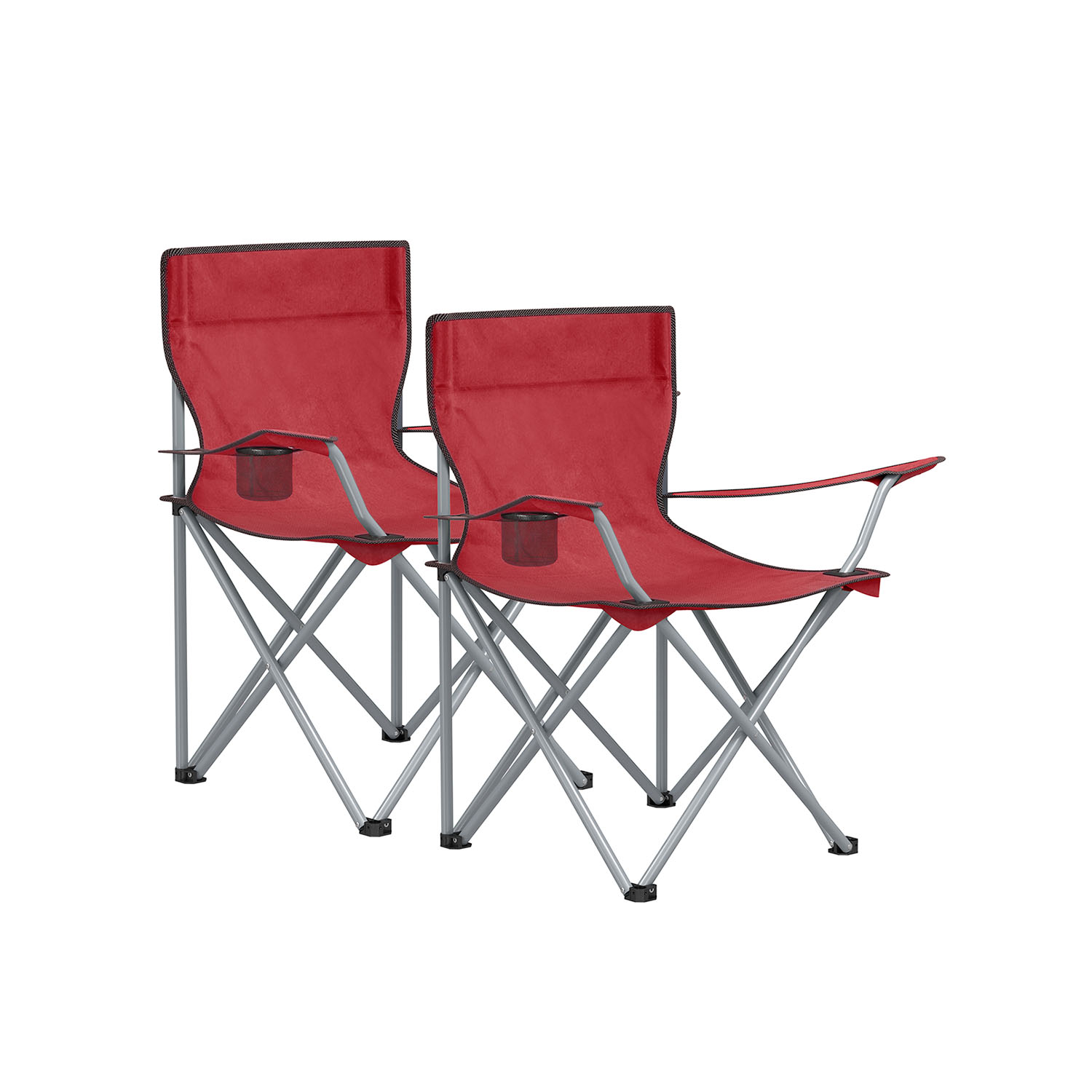 Camping Chairs - ORARAE Folding Set of 2 with Armrest - Red - Indigo Home