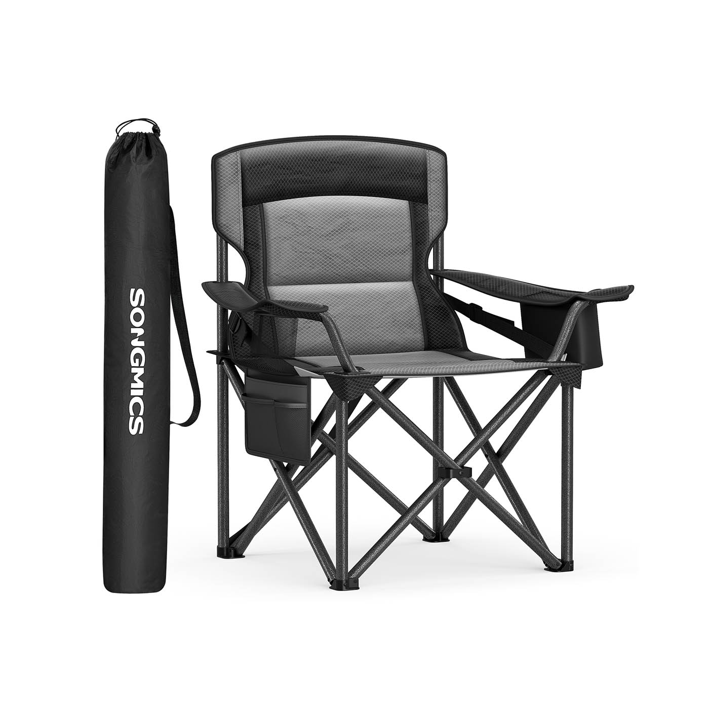 Camping Chair - ORARAE Foldable with Cup Holder - Black - Indigo Home