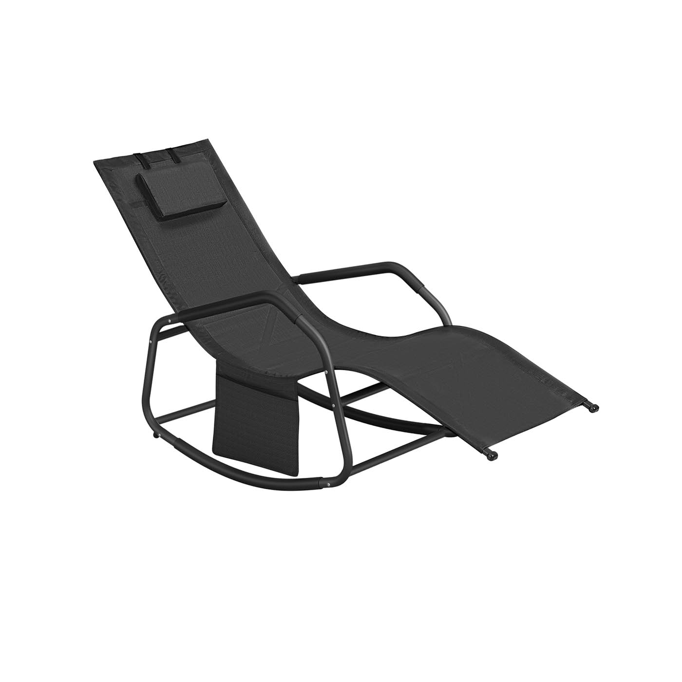 Outdoor Lounger - TARNA Recliner Anti-Tipping Stop - Black - Indigo Home