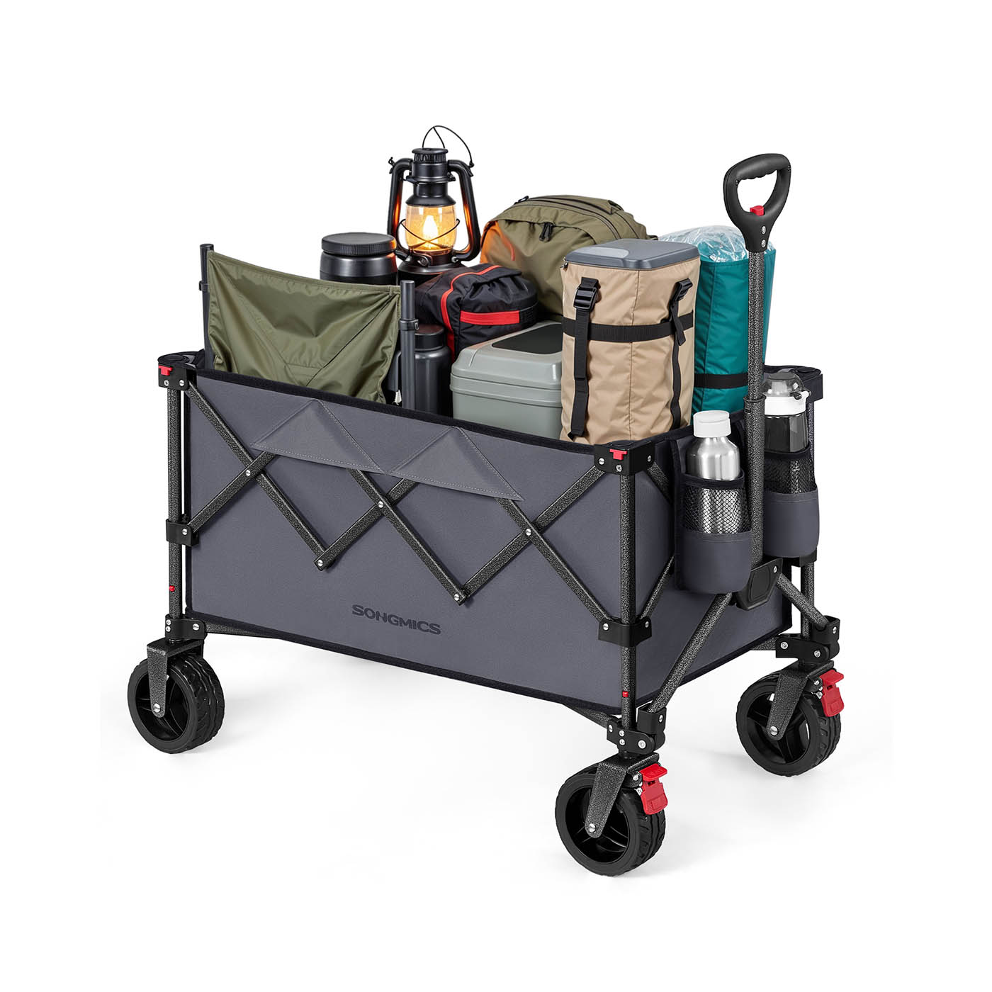 Trolley - LUMRIA Foldable Trolley with Handle 150 L Capacity - Slate Grey - Indigo Home