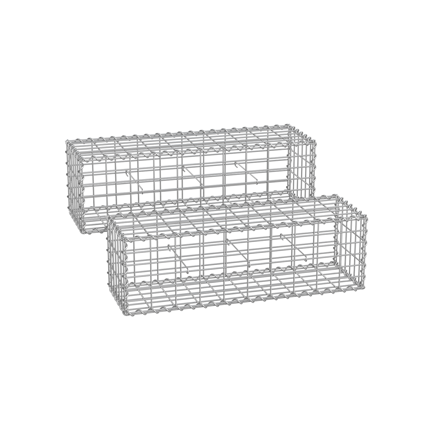 Gabion Cage - MARNIA Metal Mesh Stone Holder - Silver - Indigo Home