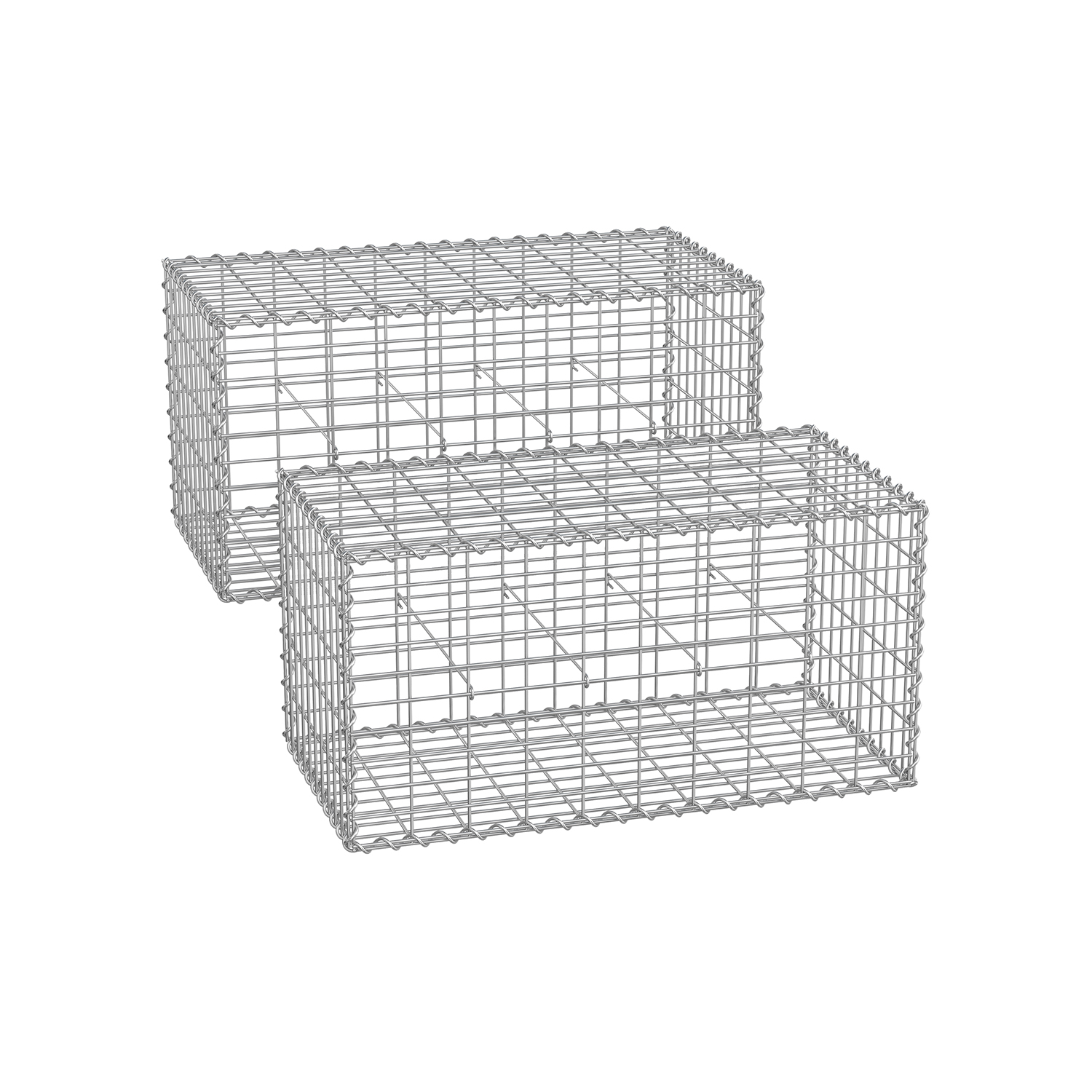 Gabion Cage - MARNIA Metal Stone Wall 100 x 50 x 50 cm - Silver - Indigo Home