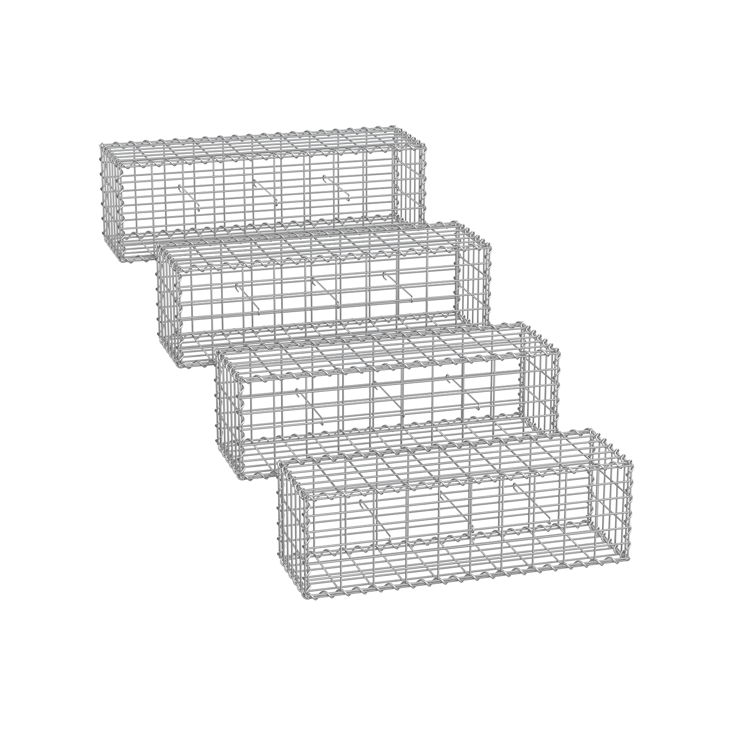 Gabion Cage - VELRAH Metal Mesh Stone Holder - Silver - Indigo Home