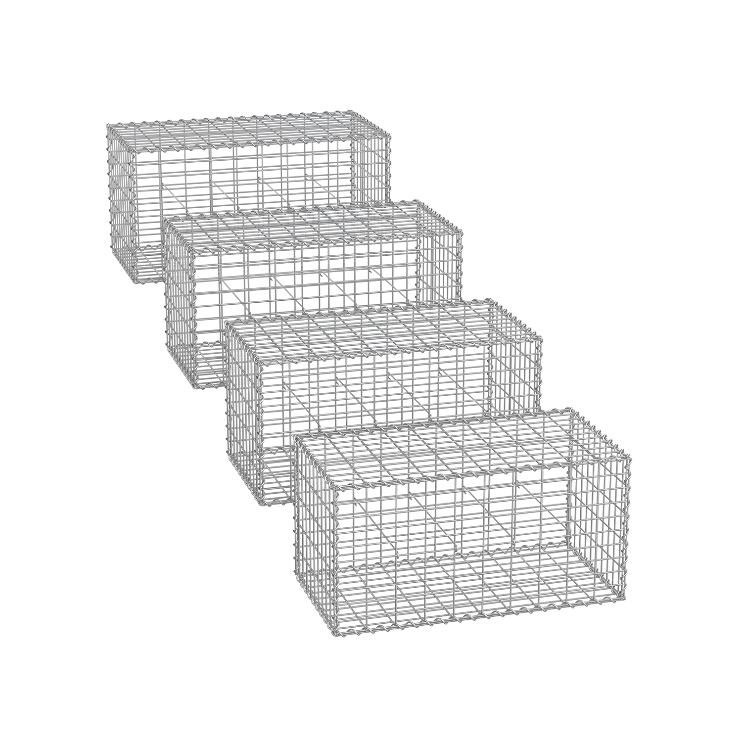 Gabion Cage - VELRAH Metal Stone Cage - 100 x 50 x 50 cm - Silver - Indigo Home