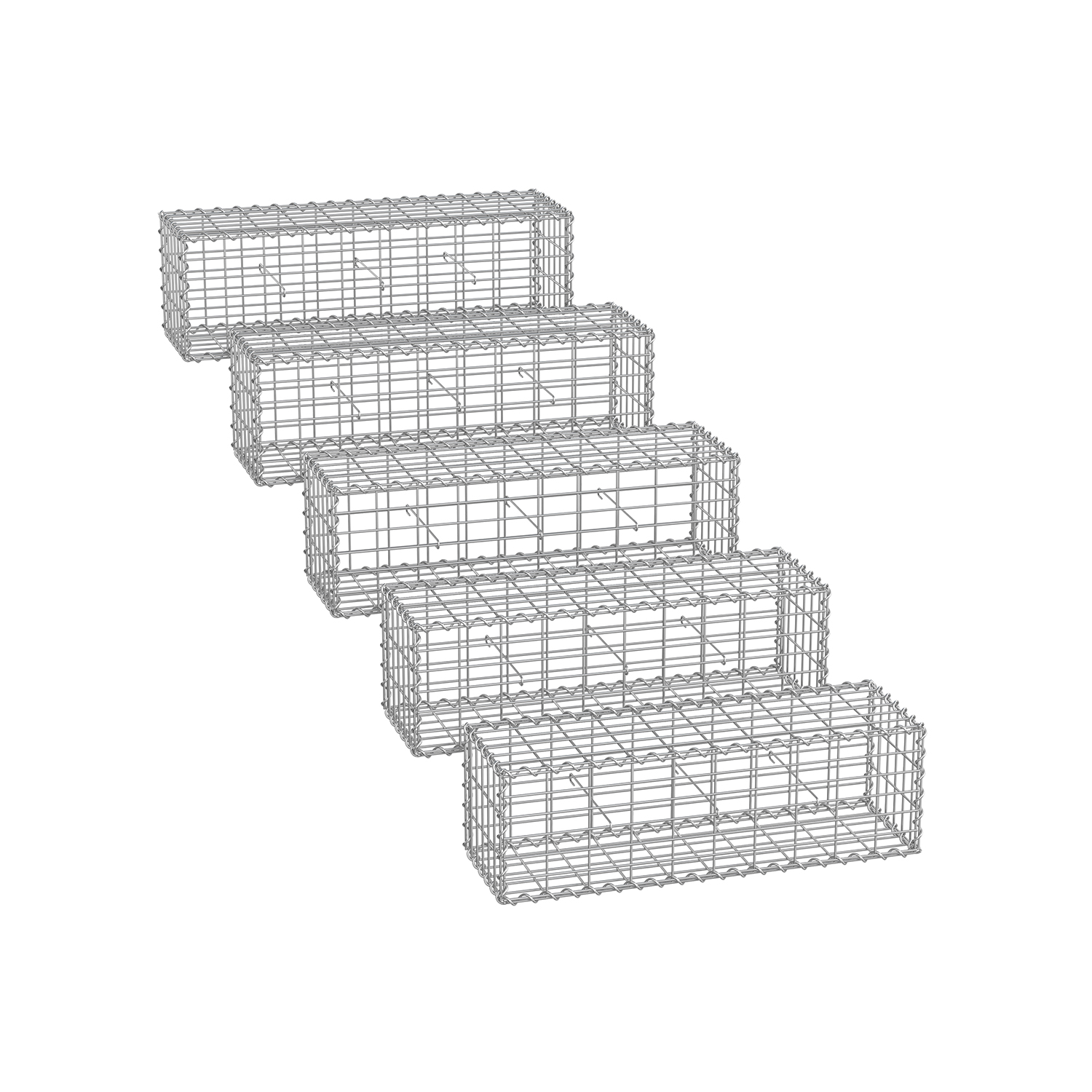 Gabion Cage - ZARNA Metal Mesh Stone Holder - Silver - Indigo Home