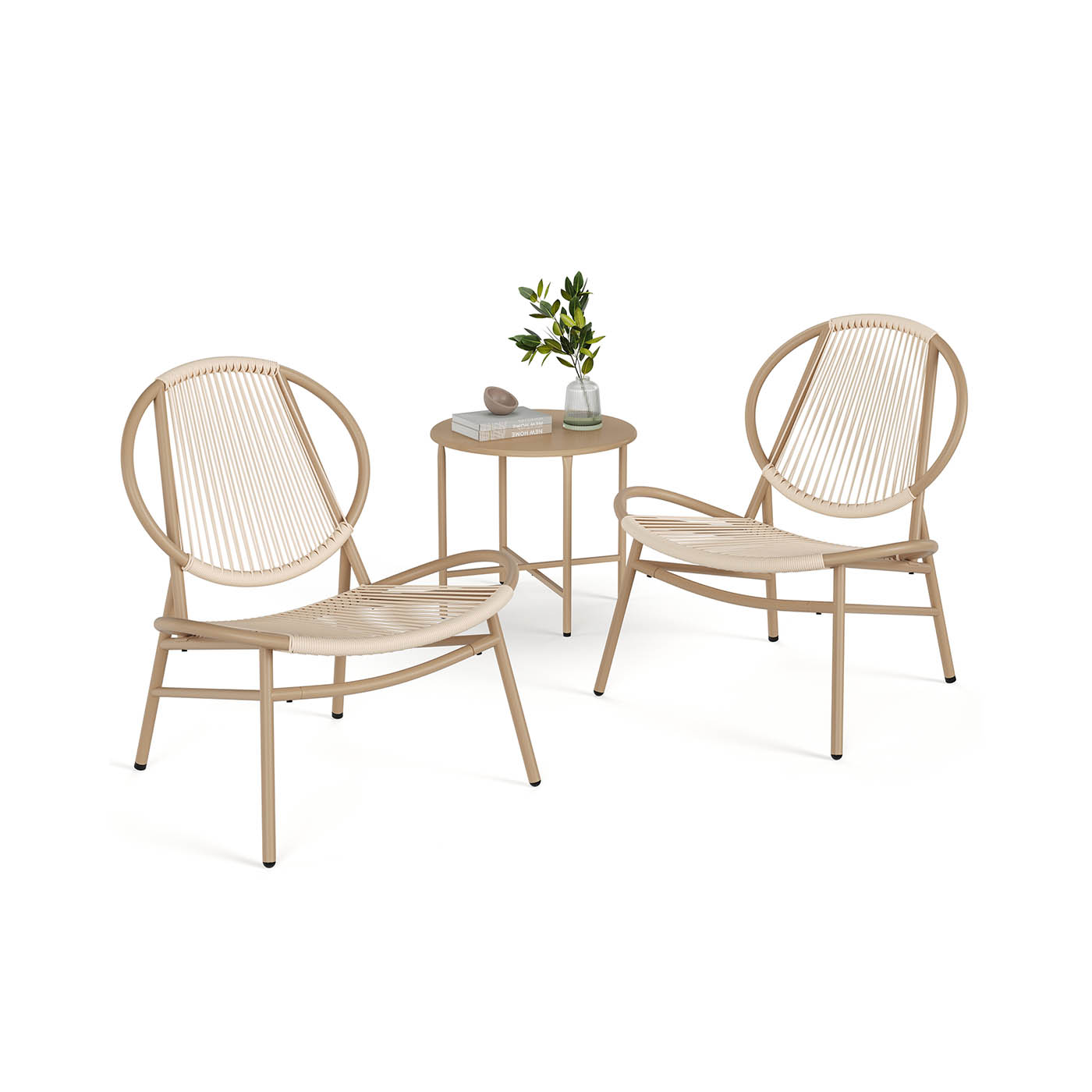 Garden Bistro Set - SERNZA Acapulco 3 Piece Set - Beige - Indigo Home