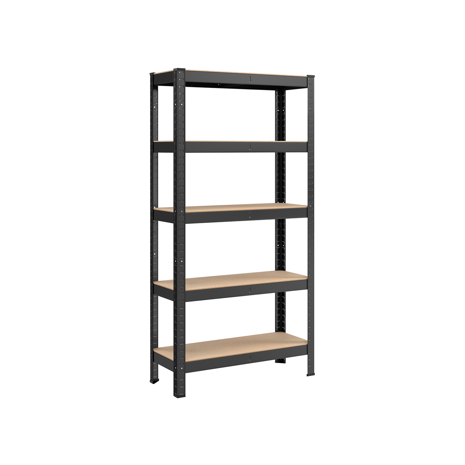 5-Tier Shelving Unit with 650 kg Capacity Black - Indigo Home