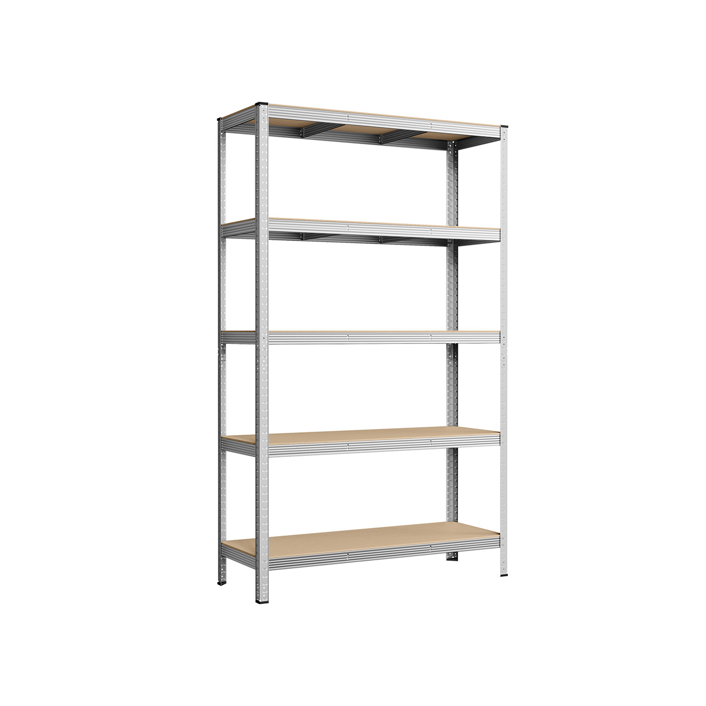 Shelving Unit - TARLIA 5 Tier Steel Storage Shelving - Silver