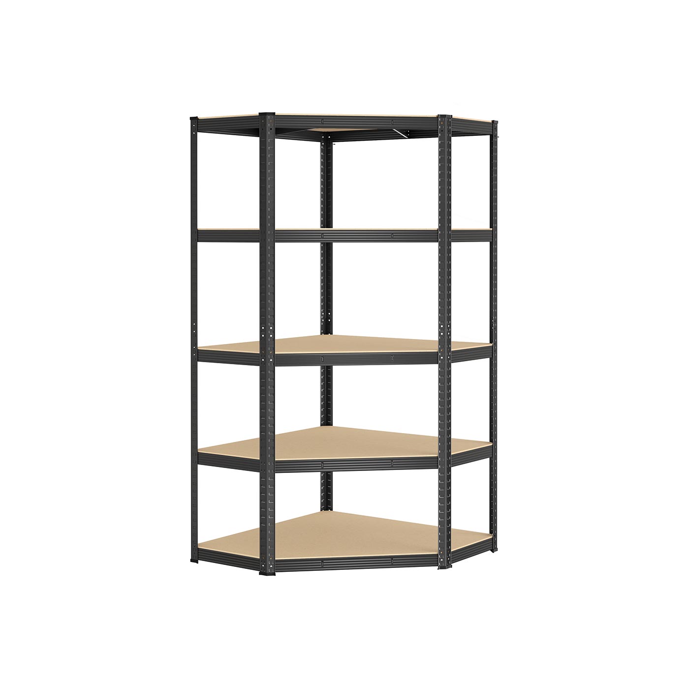 Corner Shelf - TARLIA 5 Tier Heavy Duty Load Shelf - Black and Beige - Indigo Home