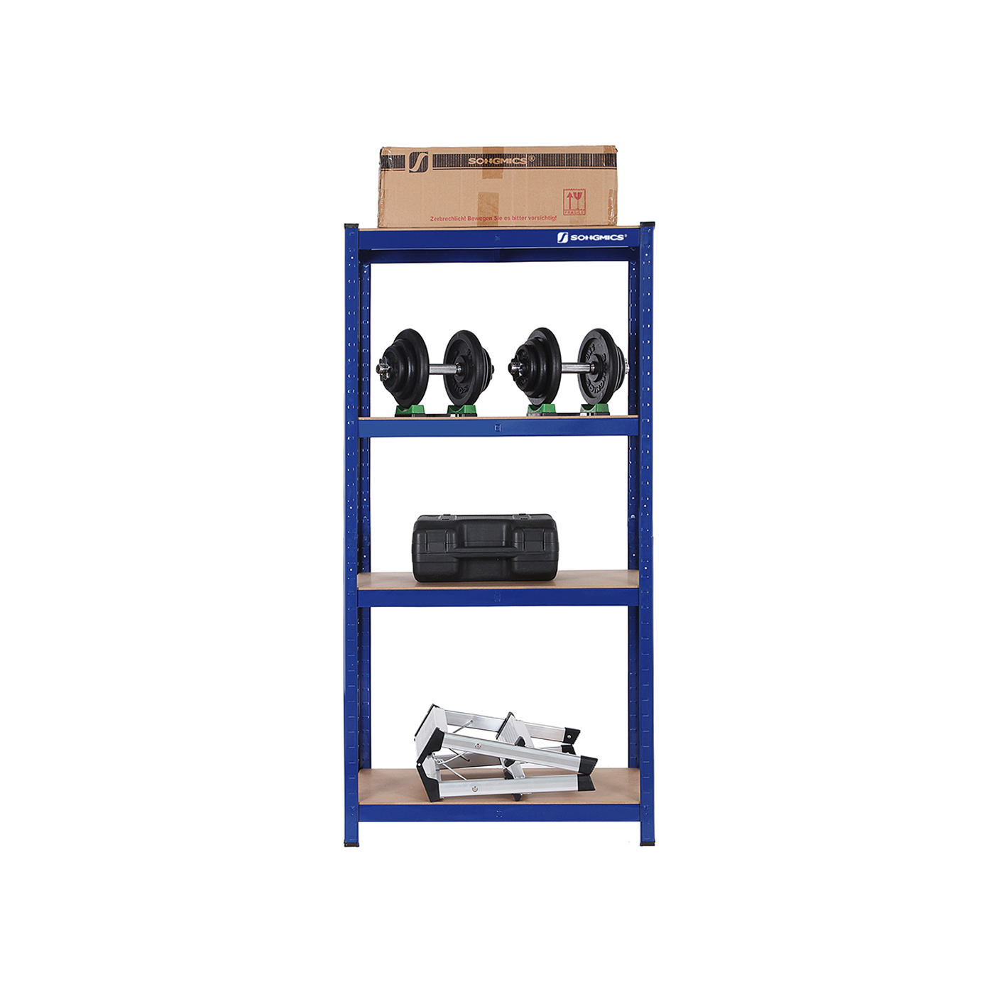 Storage Shelf - VERTTO 4 Tier Metal Storage Rack - Blue - Indigo Home
