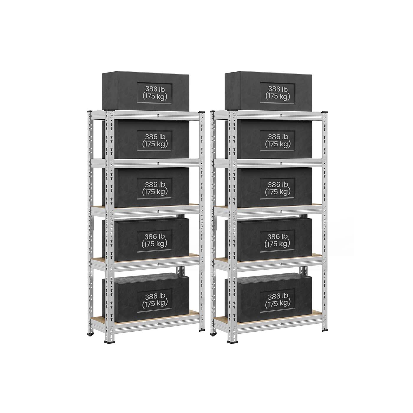 Storage Shelf - VERTTO Heavy Duty Metal Adjustable Shelves 90cm - Silver - Indigo Home