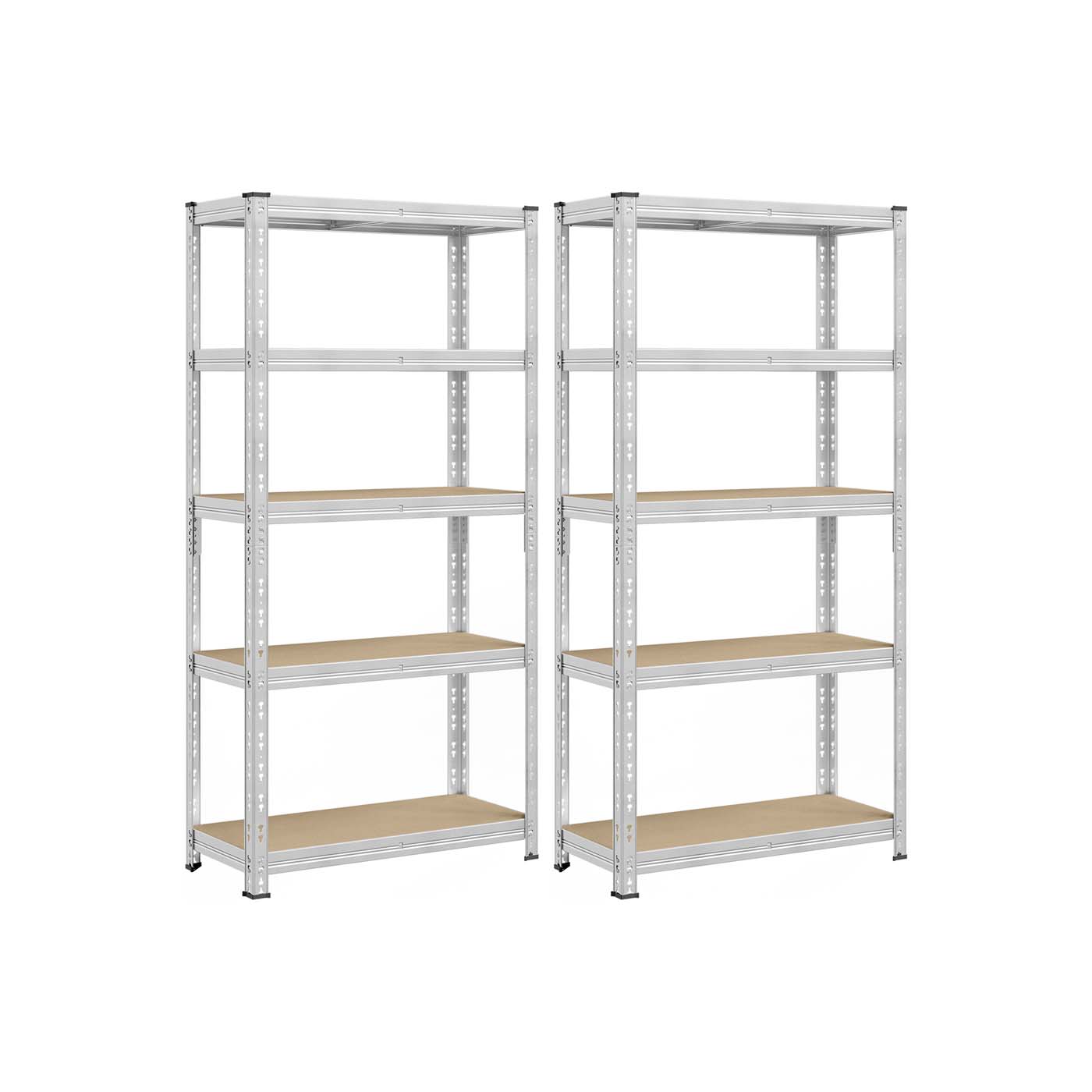 Storage Shelf - VERTTO Heavy Duty Metal Adjustable Shelves 75cm - Silver - Indigo Home