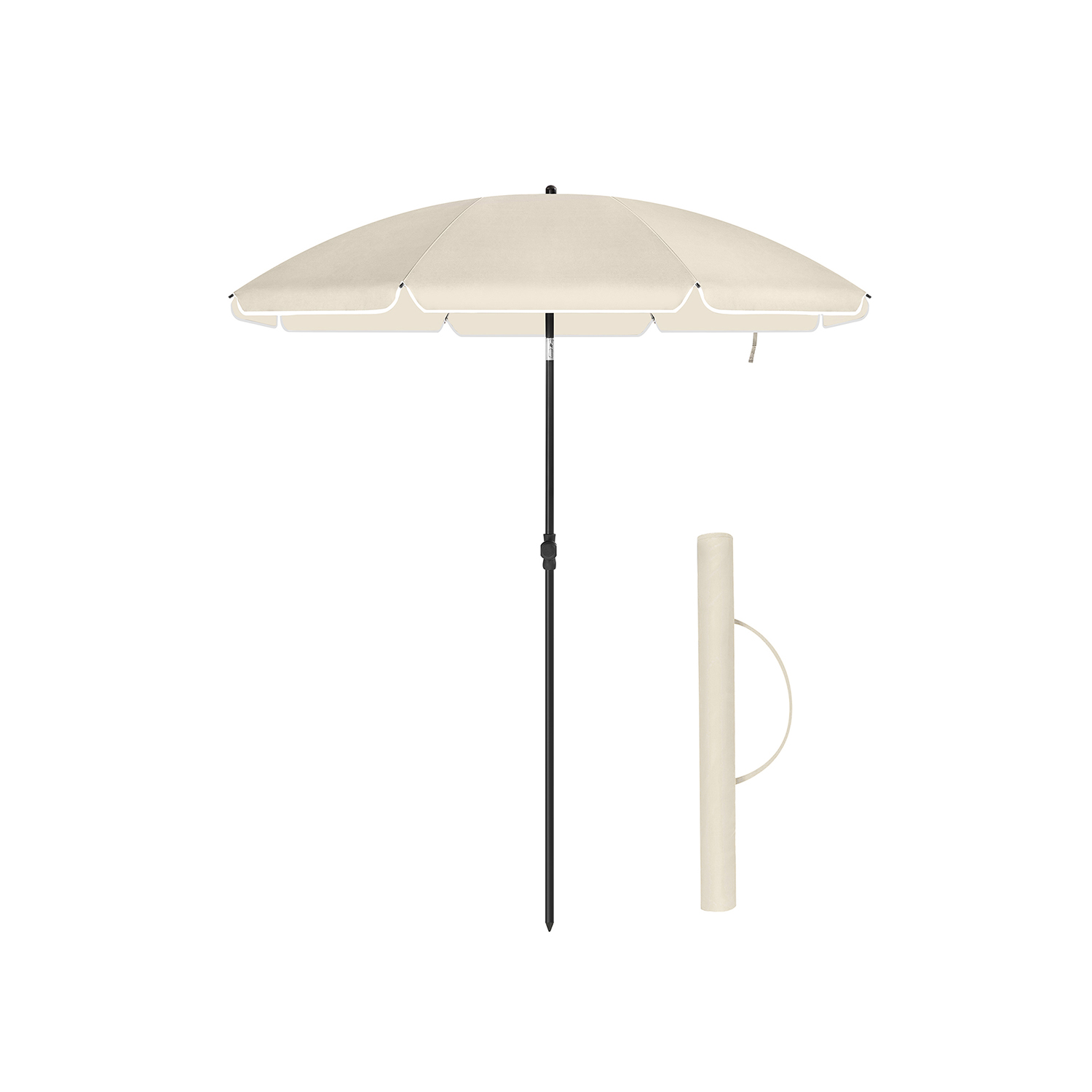 Parasol - AVOTTO 1.6 m Garden Umbrella UPF 50+ Sun Protection - Beige - Indigo Home