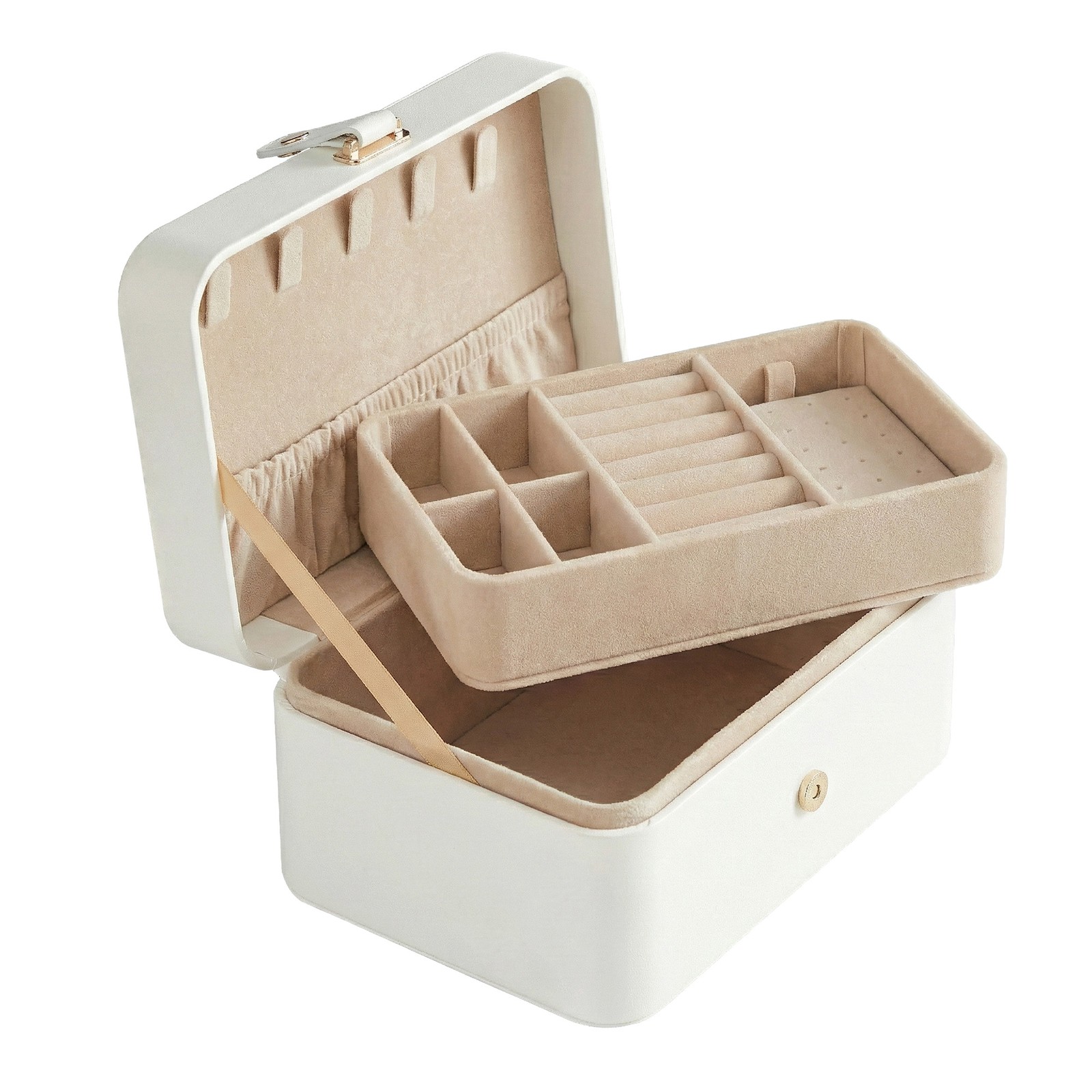 BRONTE Portable Travel Jewellery Box - White - Indigo Home