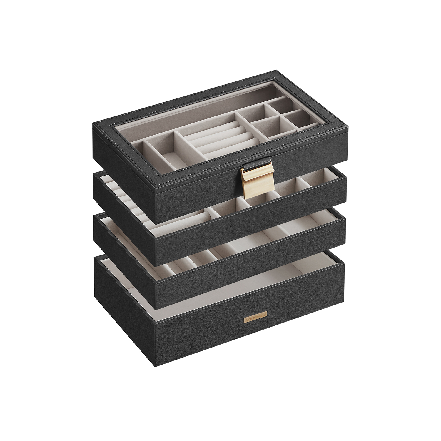 4-Tier Stackable Jewellery Trays - Indigo Home