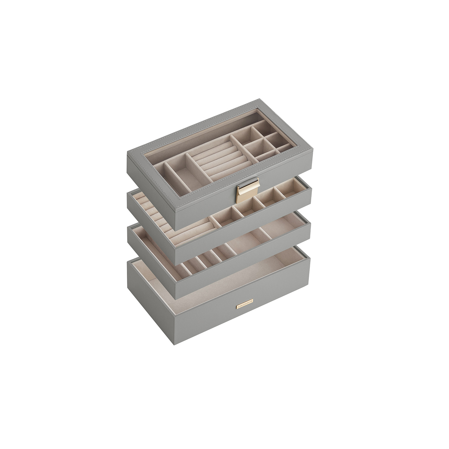 Jewellery Box - ARCVA 4 Tier Stackable Organizer - Dove Grey - Indigo Home