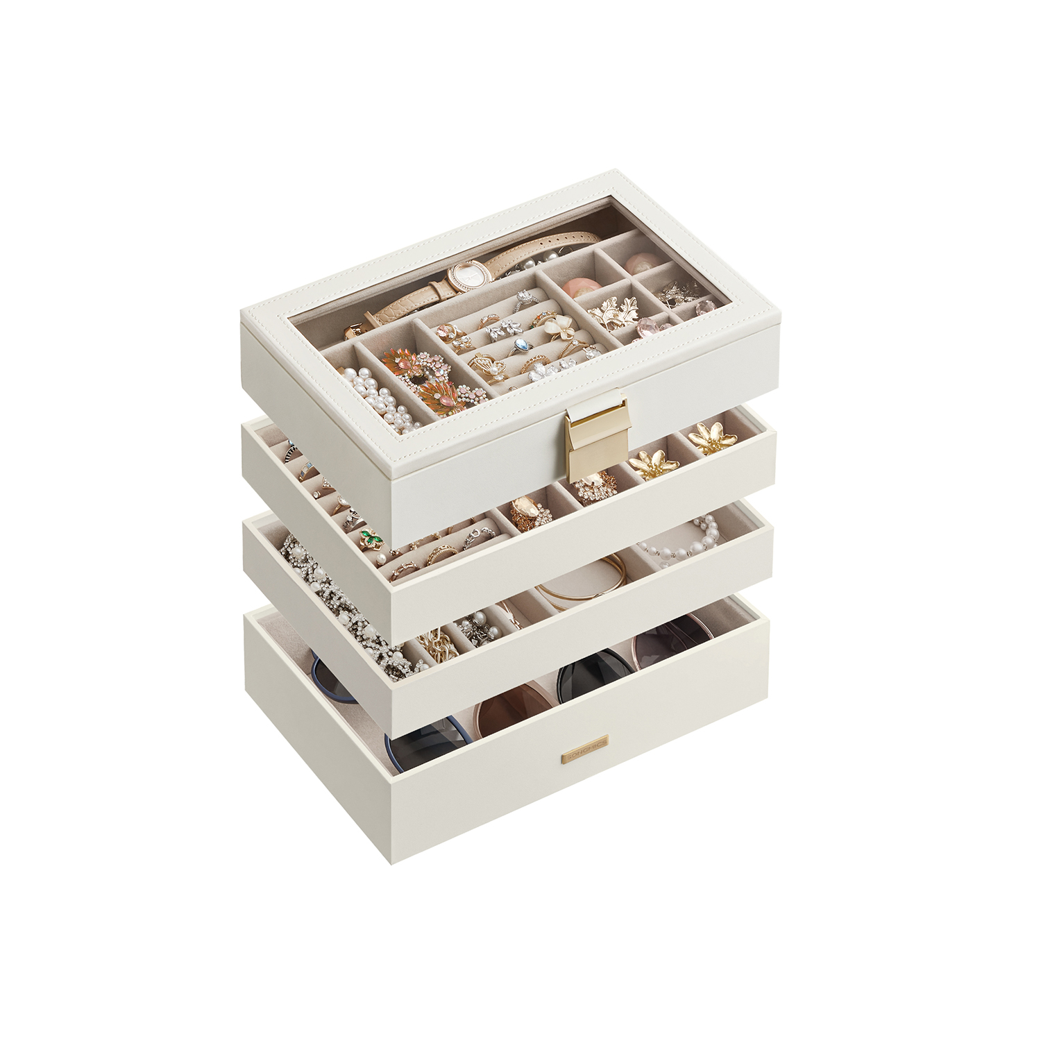 4-Tier Jewellery Box White - Indigo Home