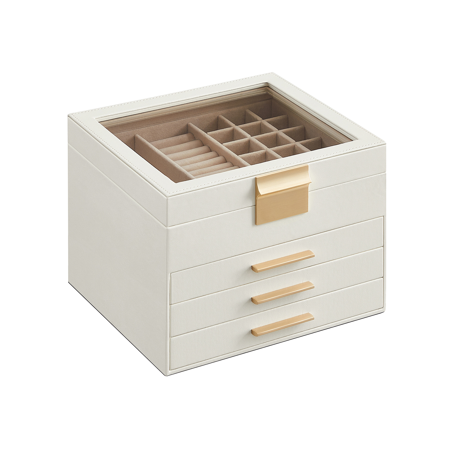 Jewellery Box - ARCVA 4-Layer Organizer 3 Drawer - White - Indigo Home