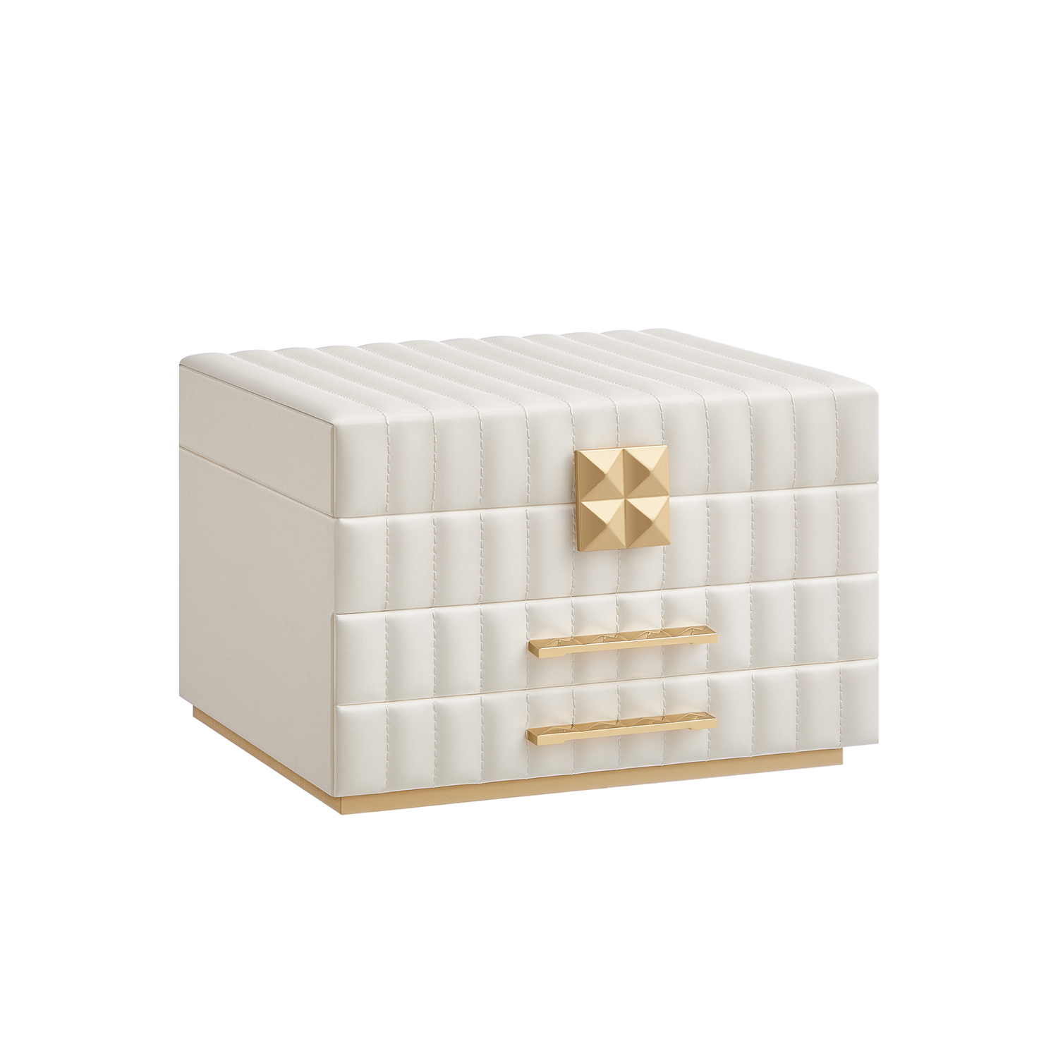 Jewellery Box - ARCVA ANAH Collection 3 Tier Organizer with Mirror - White - Indigo Home