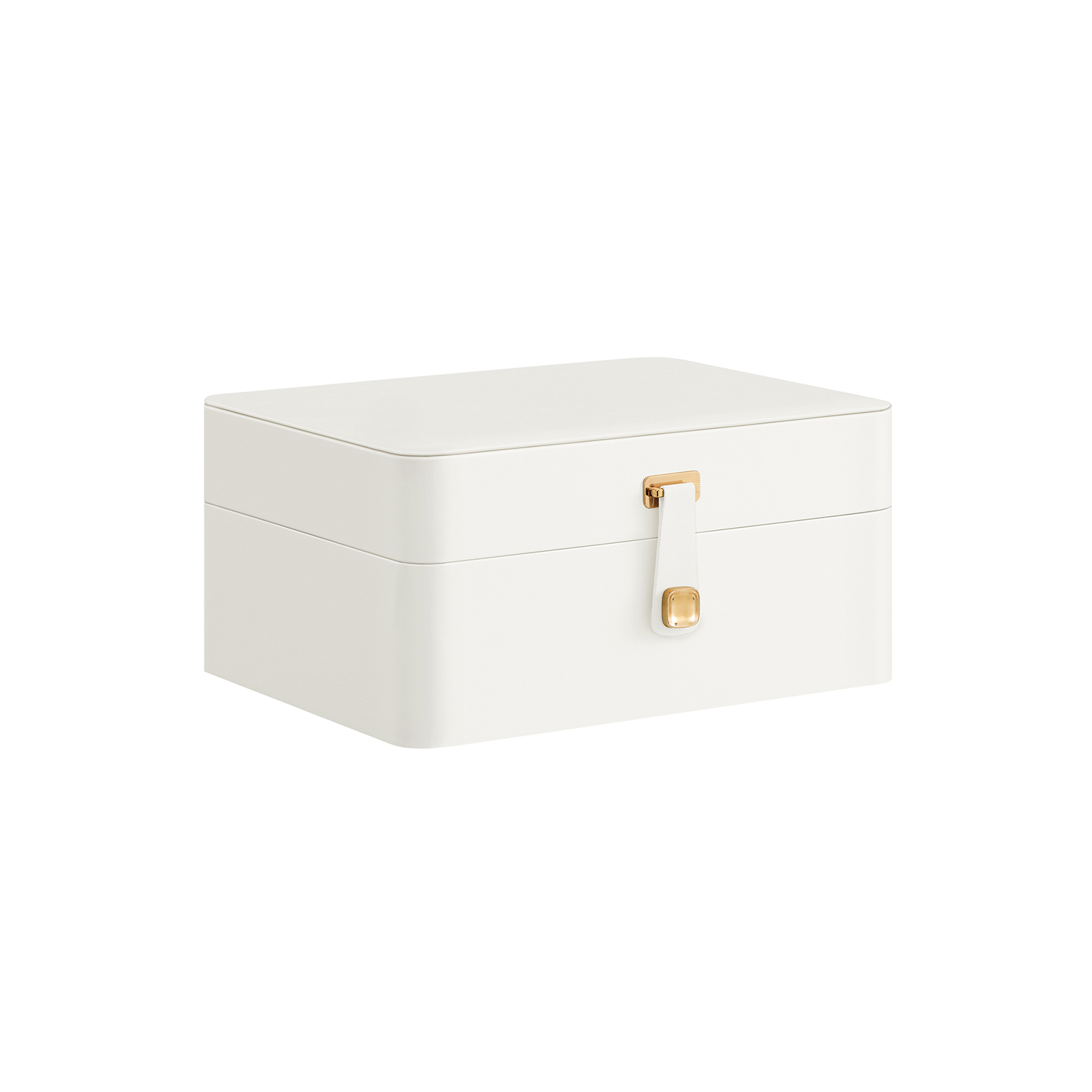 Jewellery Box - SOLNZA 2-Layer Organizer with Mirror and Tray - White - Indigo Home