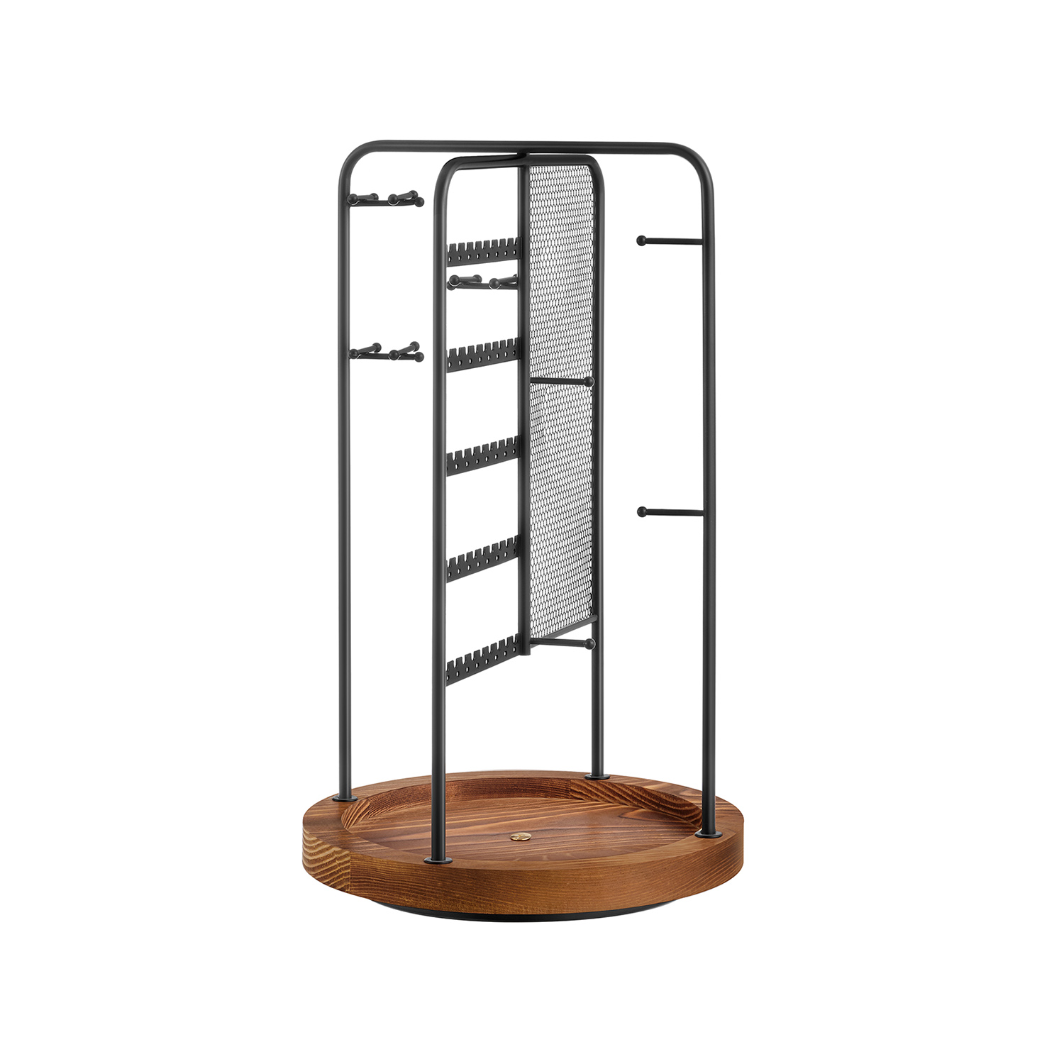 Rotating Jewellery Stand with Bottom Tray Ink Black - Indigo Home