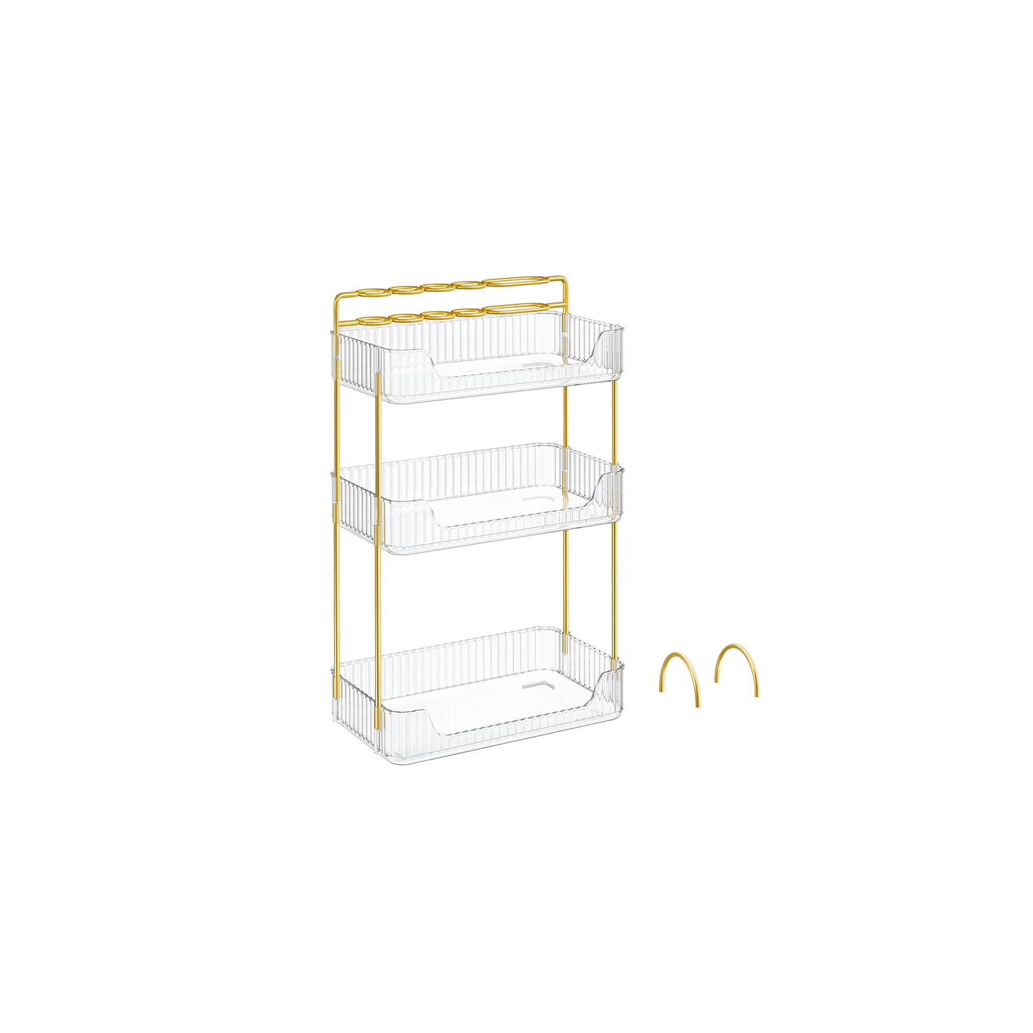 Makeup Organizer - LUMDA 3 Tier Rectangular Transparent Organizer - Clear - Indigo Home