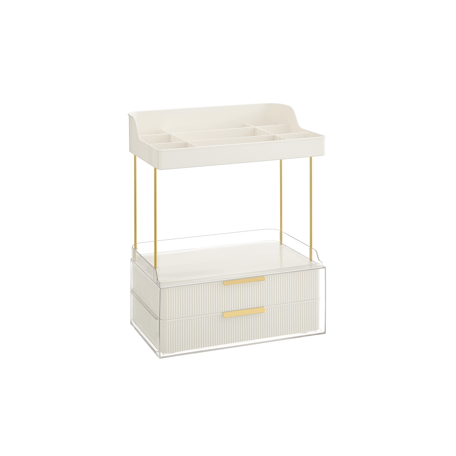 Makeup Organizer - LUMDA Layer with 4 Divider - White - Indigo Home