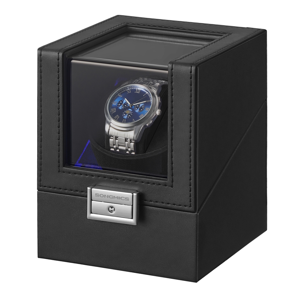 BRLIPU Automatic Single Watch Winder Box - Black - Indigo Home