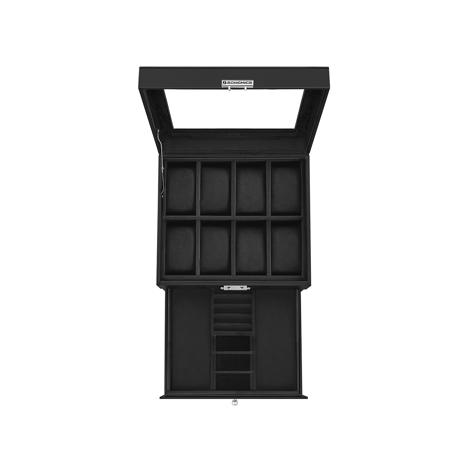 Watch Box - GRARIA 2 Tier for 8 Watches - Black - Indigo Home