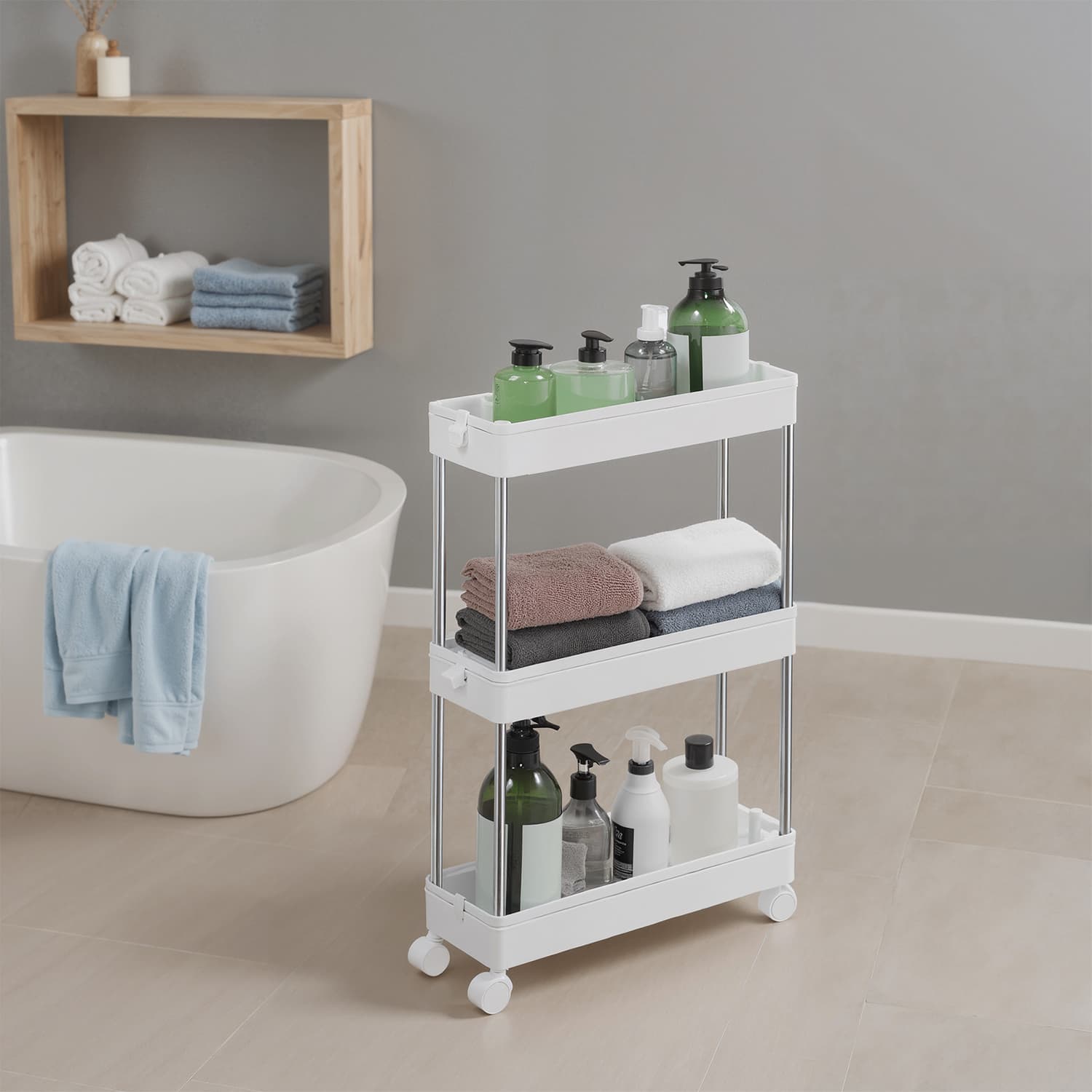 Spice Rack - FINTTO Extendable Kitchen Countertop Shelf Organizer - White - Indigo Home