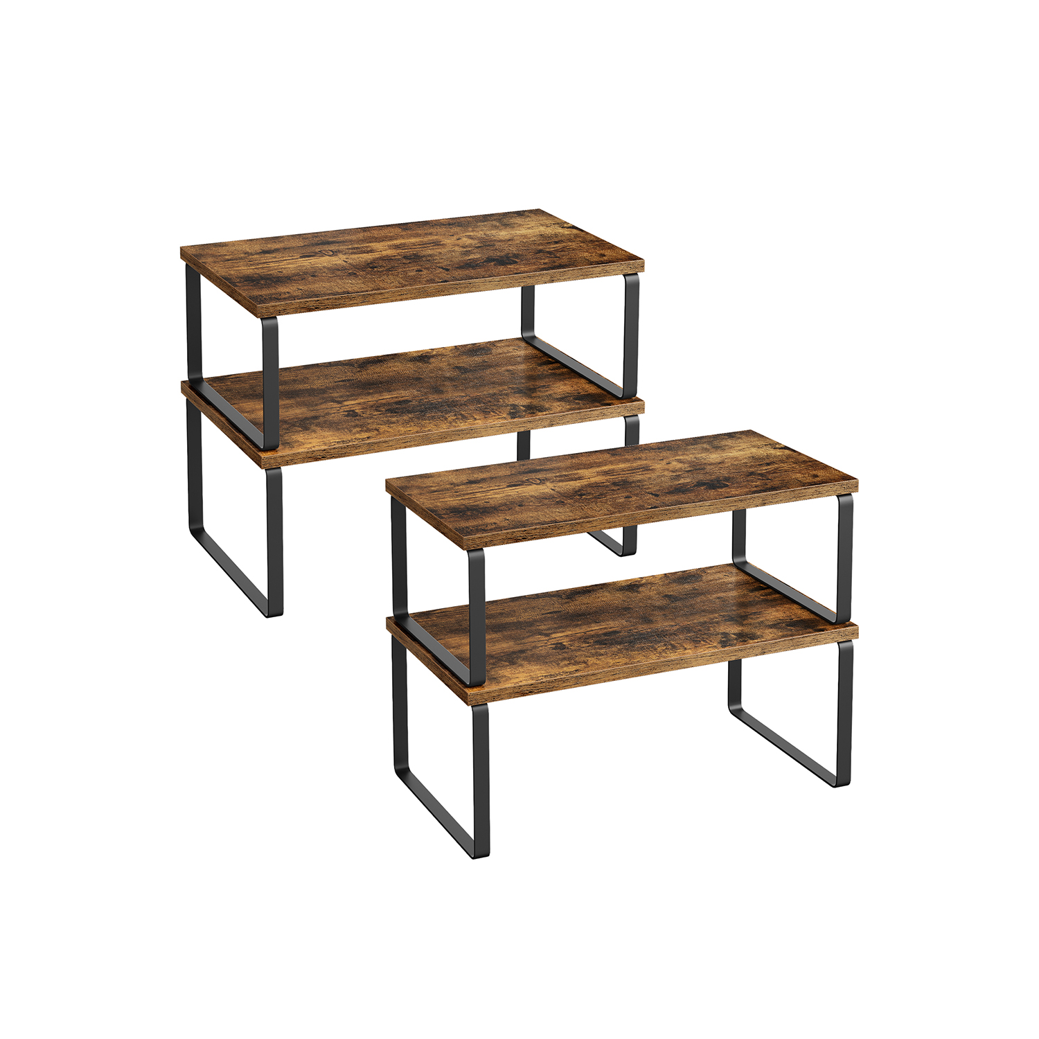 Set of 2 Cupboard Shelf Organisers - Indigo Home