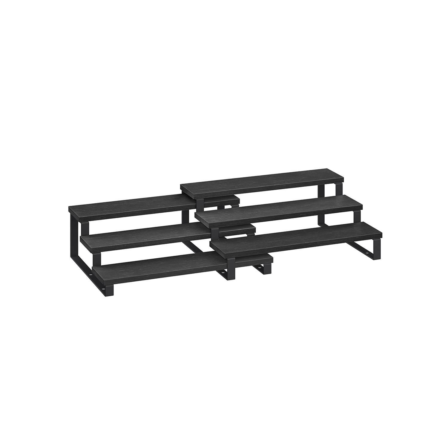 Cabinet Shelf Organizer - SOLTA 3 Tier Cabinet Shelf Organisers Set of 2 - Black - Indigo Home
