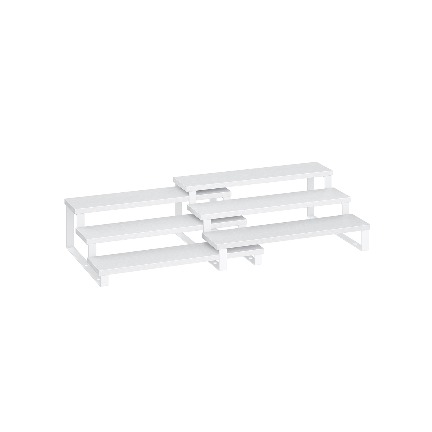 Cabinet Shelf Organizer - SOLTA 3 Tier Extendable Shelf Organizer Set of 2 - White - Indigo Home