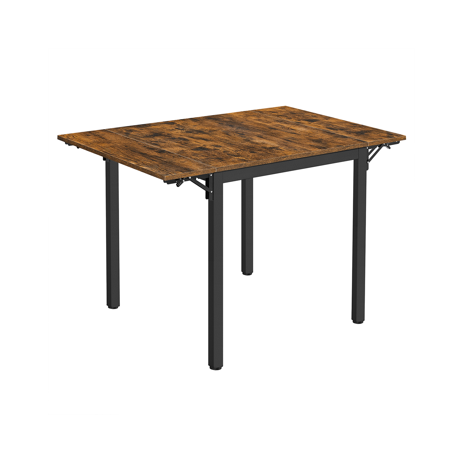 Dining Table - LUMTTO Extendable Rustic Oak and Black Dining Table - Rustic Brown - Indigo Home