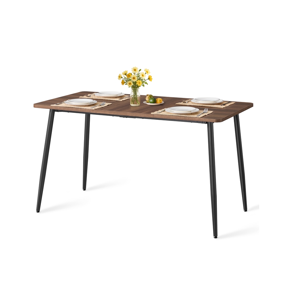 CERIBU Dining Table for 4-6 People - Natural Walnut and Ink Black - Indigo Home