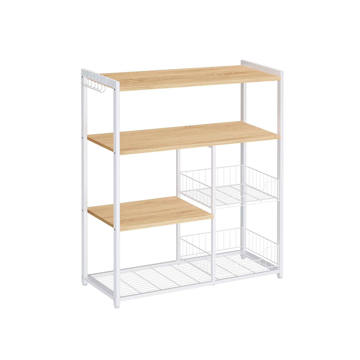 Kitchen Island with 2 Metal Mesh Baskets - Indigo Home