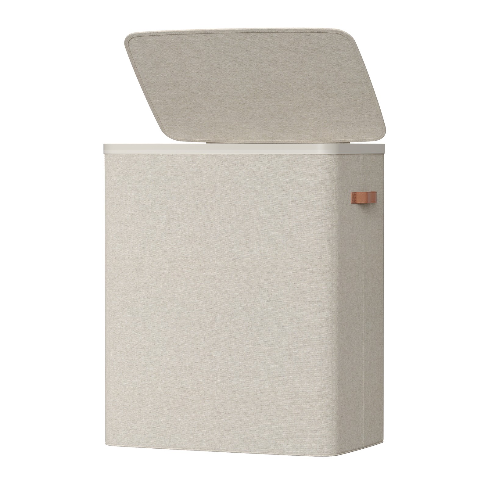 DAKEMO 3 Compartment Laundry Hamper - Beige - Indigo Home