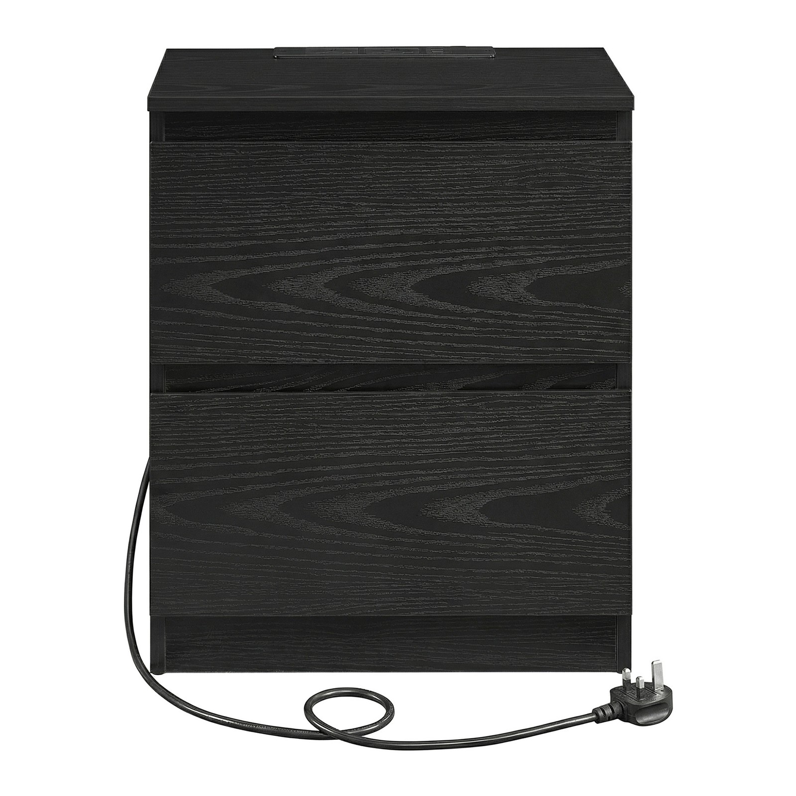 DOCIVI Bedside Table with Charging Station - Black - Indigo Home
