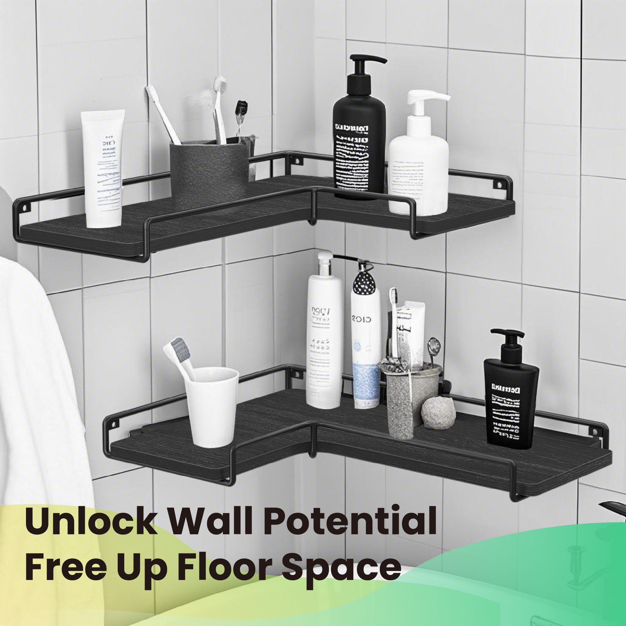 Floating Shelves - VERRA L-Shaped Corner Shelves - Set of 2 Charcoal Grey - Indigo Home