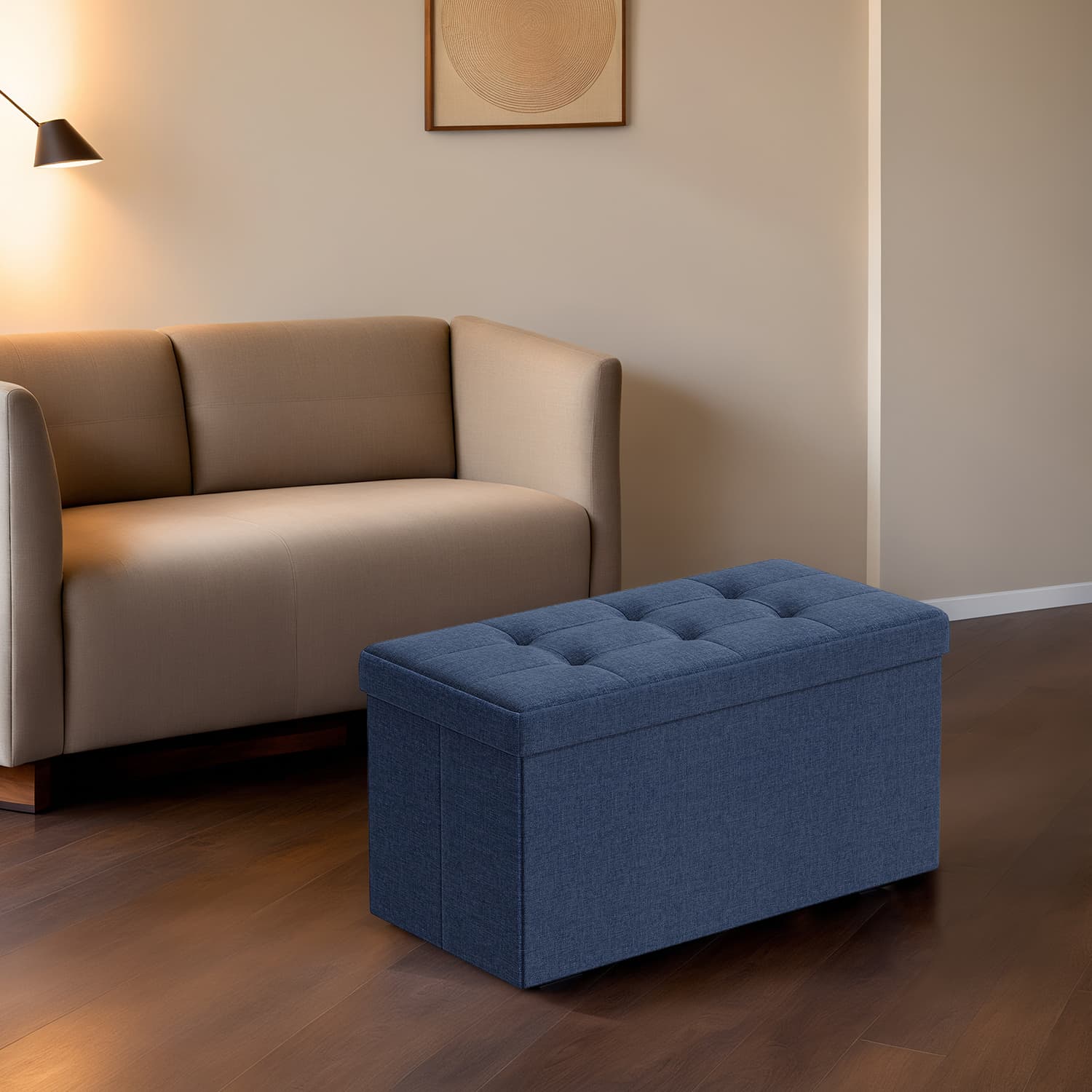 Ottoman Bench - VERRA End of Bed Storage Bench 76 cm - Grey - Indigo Home
