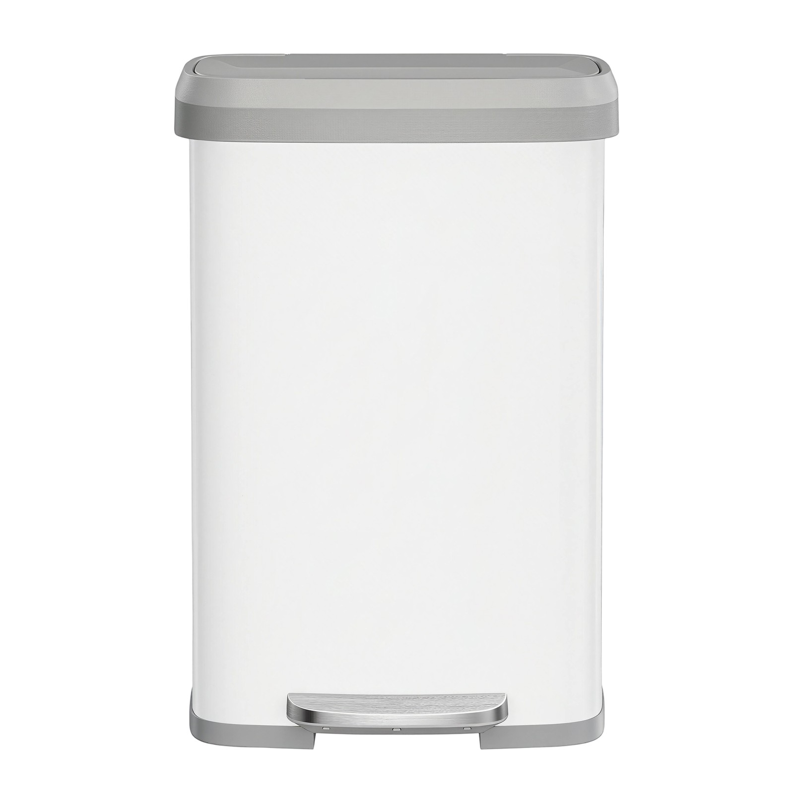 MERRIBROOK Metal Kitchen Large Pedal Rubbsih Bin with Lid - White - Indigo Home